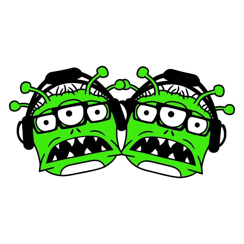 2 DJ Aliens Aliens Horror Two Monsters Team