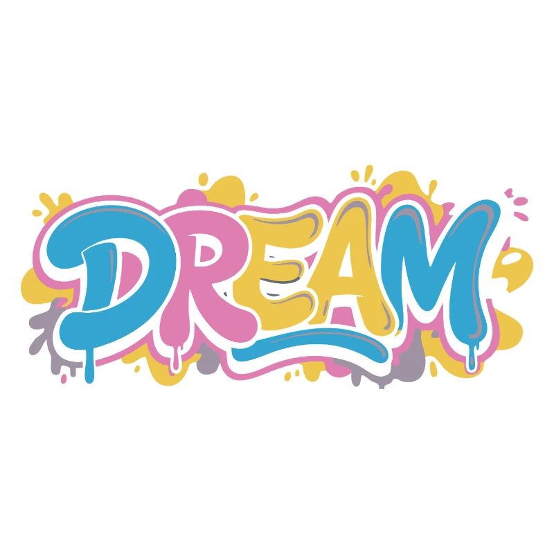 Un design de graffiti DREAM plein de couleurs et de motivation
