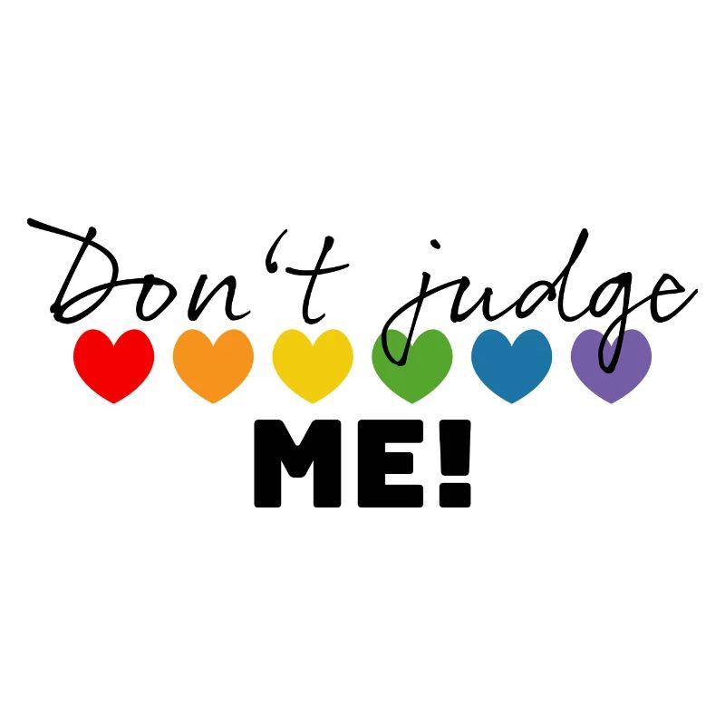Rainbow heart don't judge me black