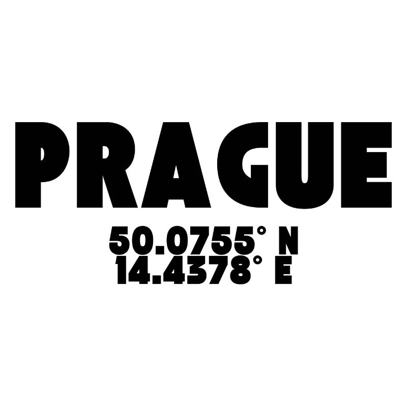 Prague / Prague - Conception de t-shirt avec coordonnées