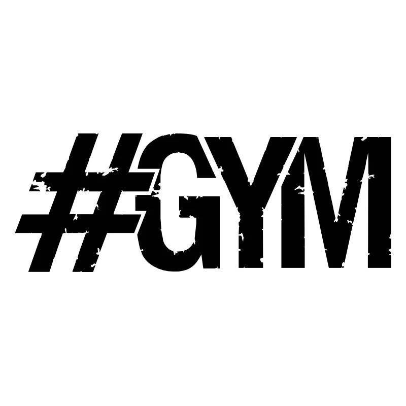 hashtag cool design gym text logo weight lifting d