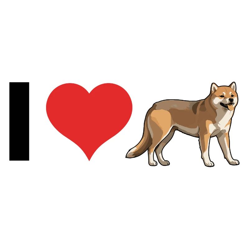 J’adore Shiba Inus - Conception de chien de compagnie mignon