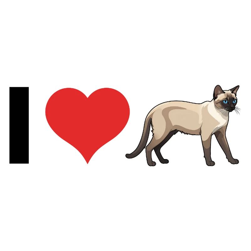 J’adore Siam Cats - Conception de chat mignon
