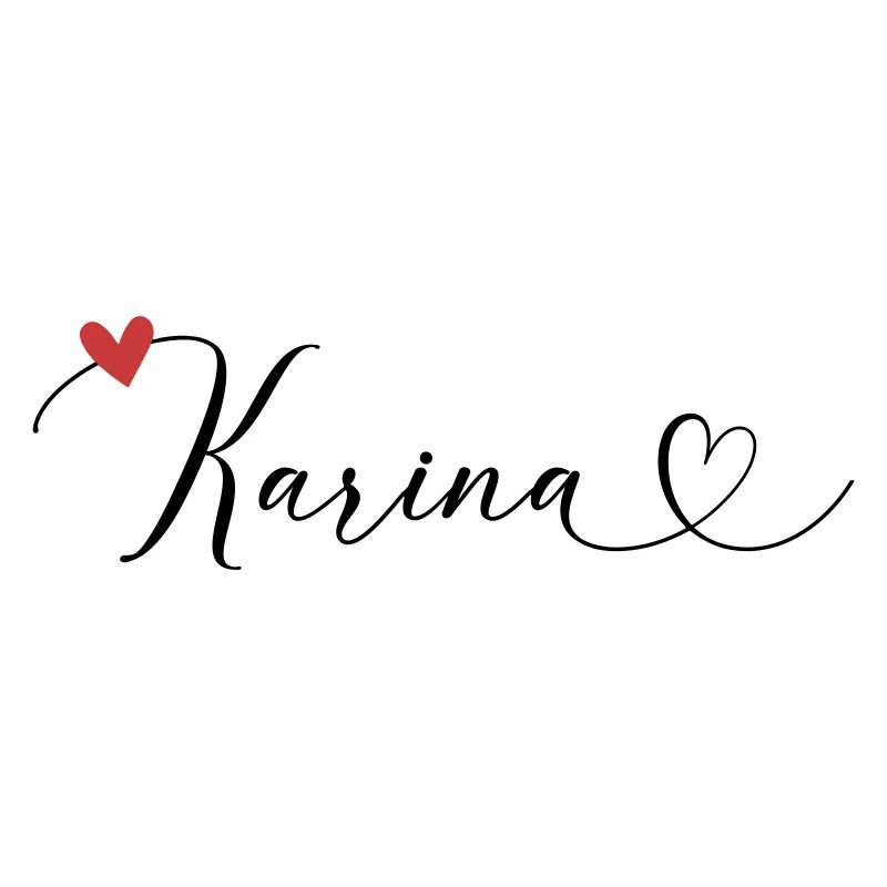 Karina Last name First name Calligraphy heart