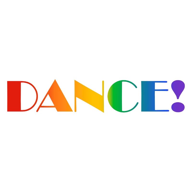 DANCE rainbow text