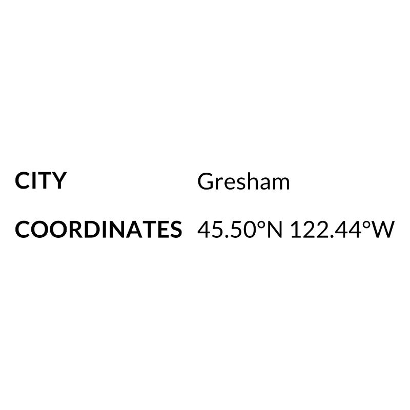 Coordonnées de Gresham, Oregon, États-Unis