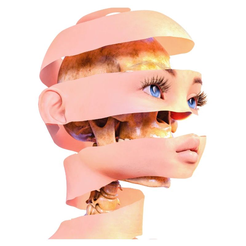 Gesicht oder Totenkopf? - Kunst mit dem Sensenmann