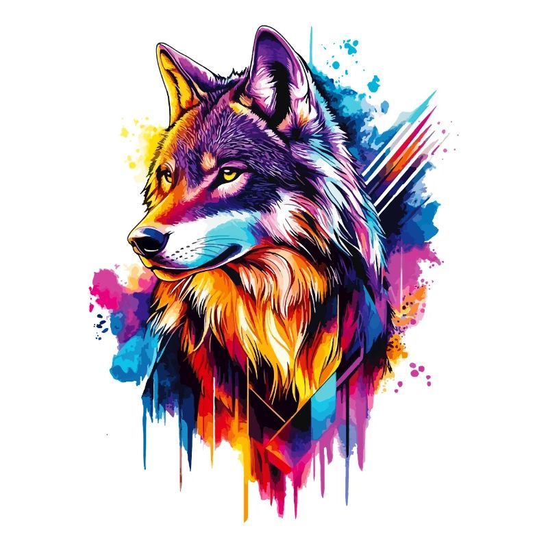 Wolf Wolf Head Predator Forest Nature Wilderness Colorful
