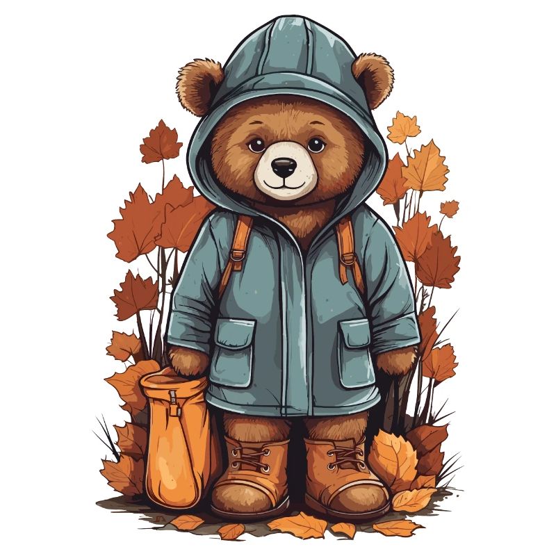 Ours mignon avec imperméable