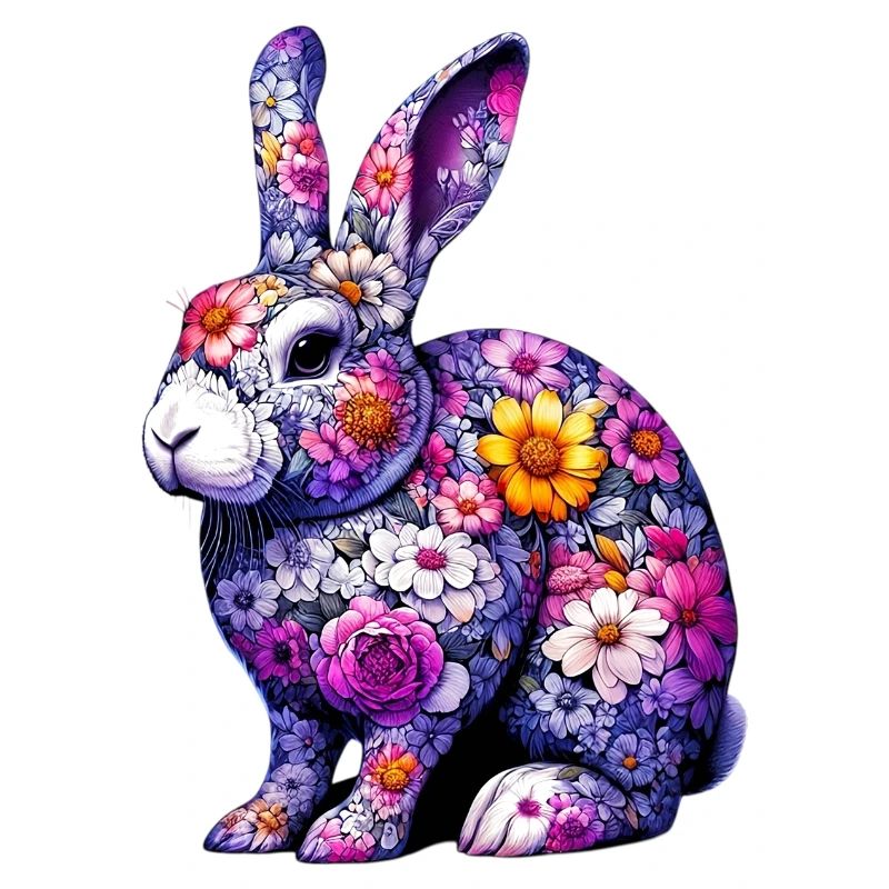 Rabbit decorated with flowers
