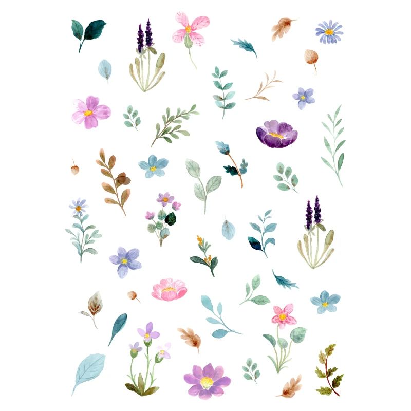 Watercolor Florals on Black