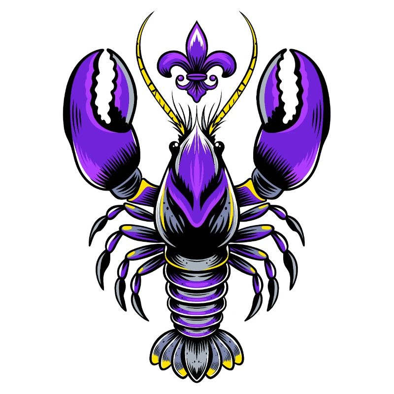 Mardi Gras Languste mit Fleur-de-Lis Design