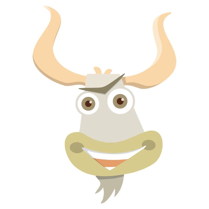 Fröhliche Illustration eines Yakkopfes