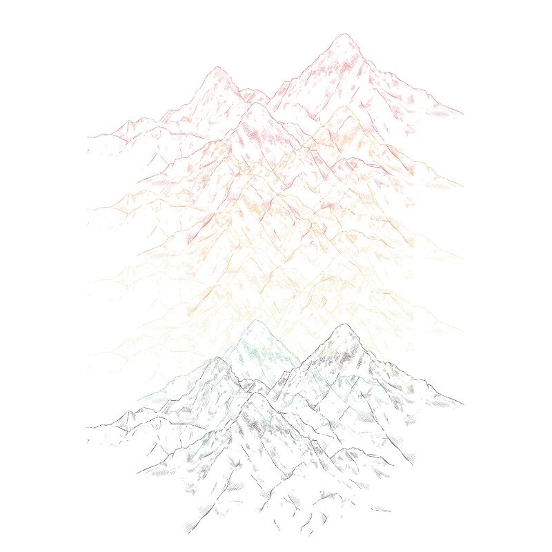Lebendige Gebirgskette Illustration