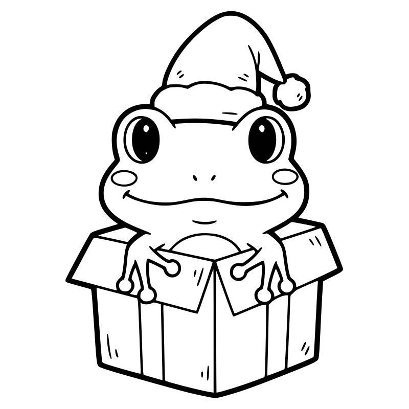 Weihnachtsfrosch in Geschenkbox Illustration