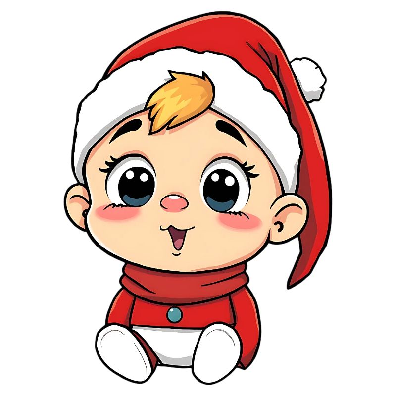 Dessin animé de bébé de Noël – Doux et Joyeux
