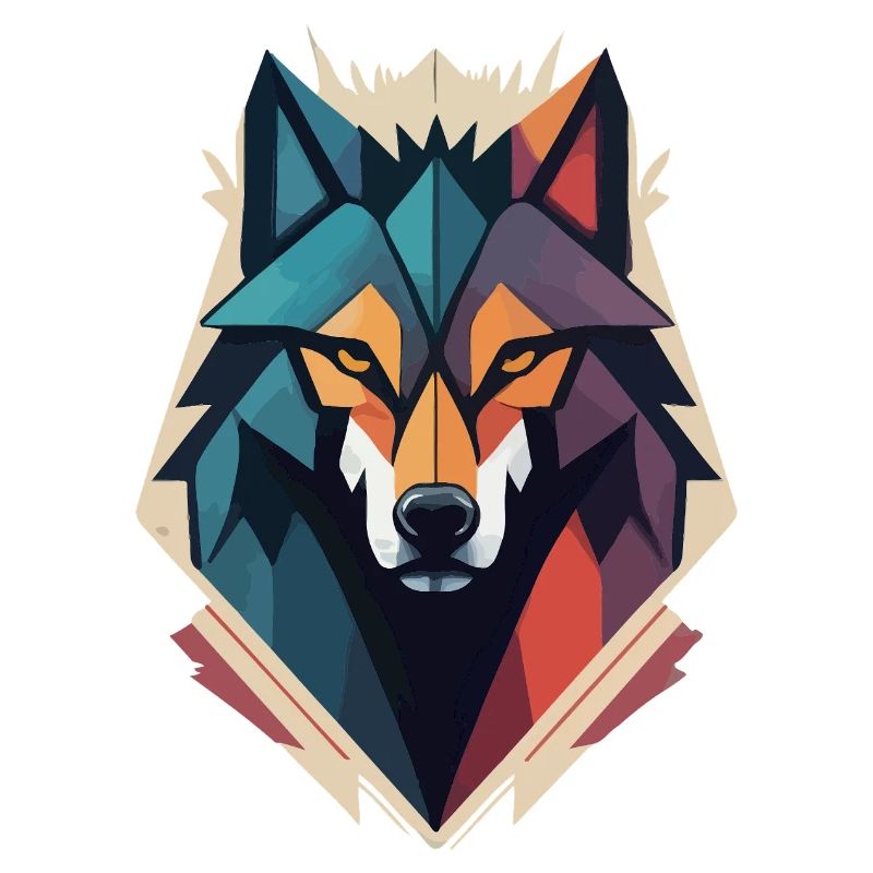 Geometrischer Wolfskopf