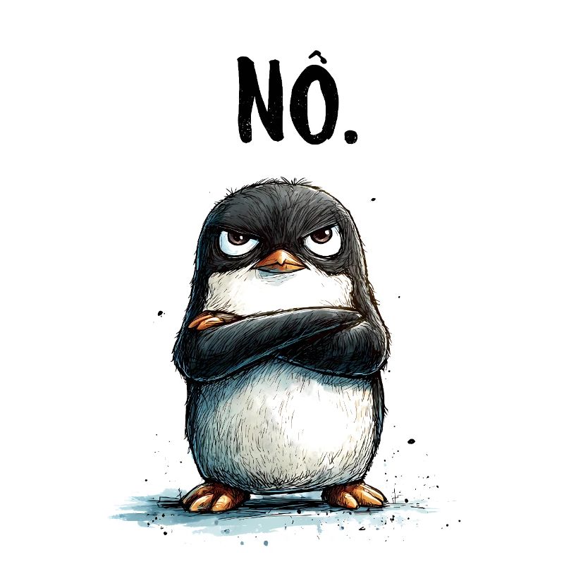 Grummeliger Pinguin Nö Statement Motiv