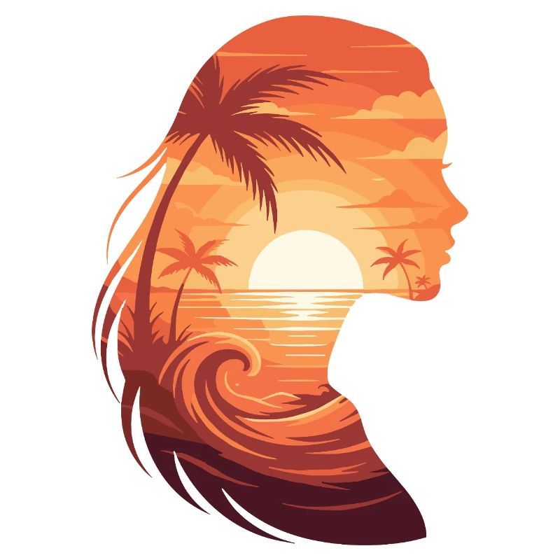 Sunset silhouette profile