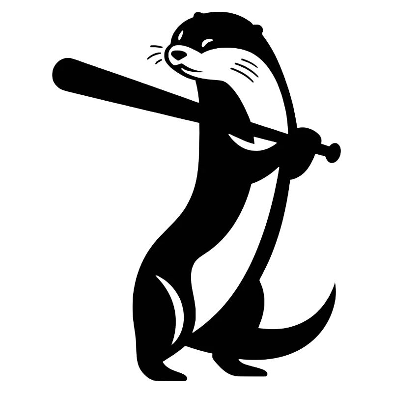 Otter Baseball Silhouette