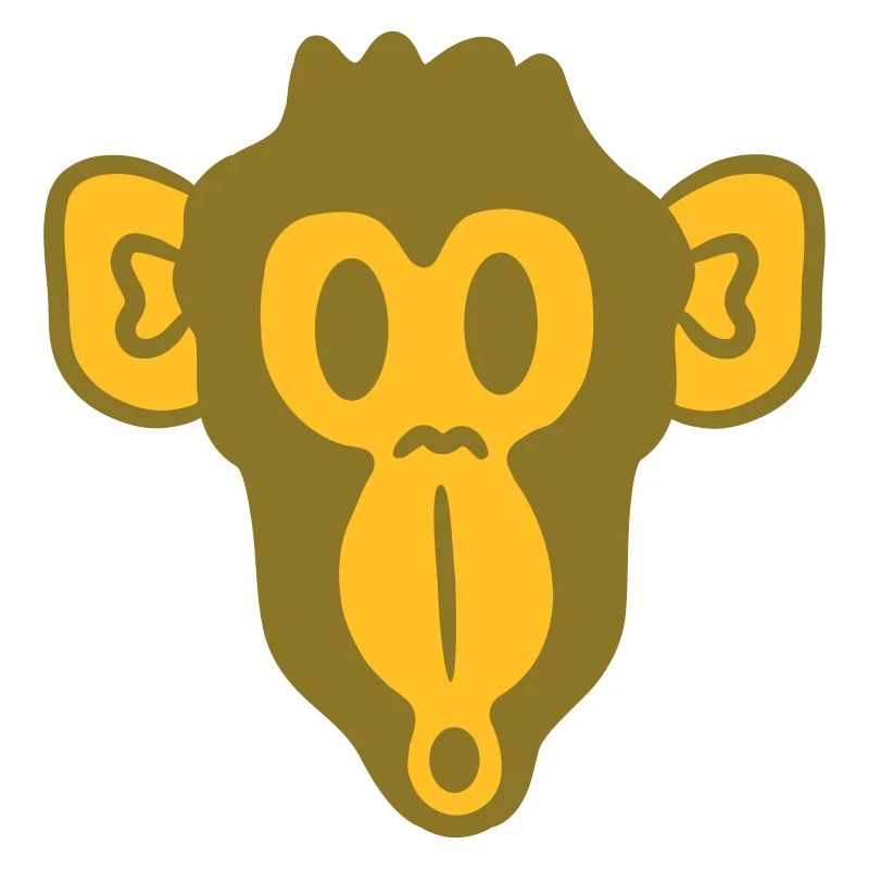 Startled curious funny monkey