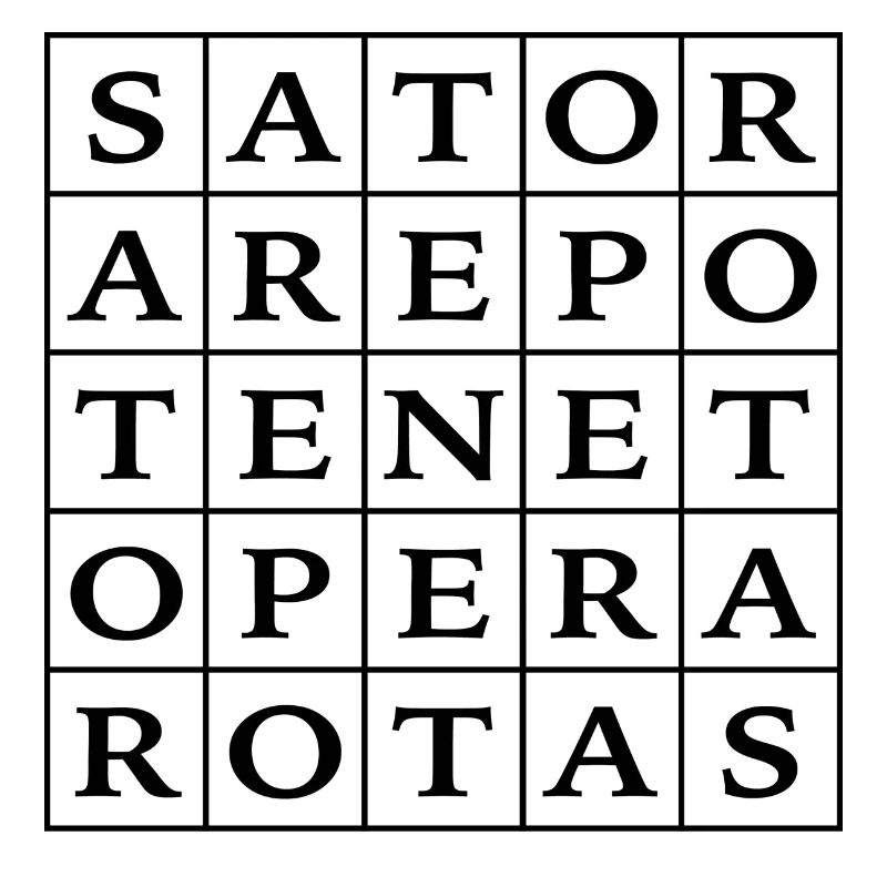 interesting SATOR palindrome magic formula