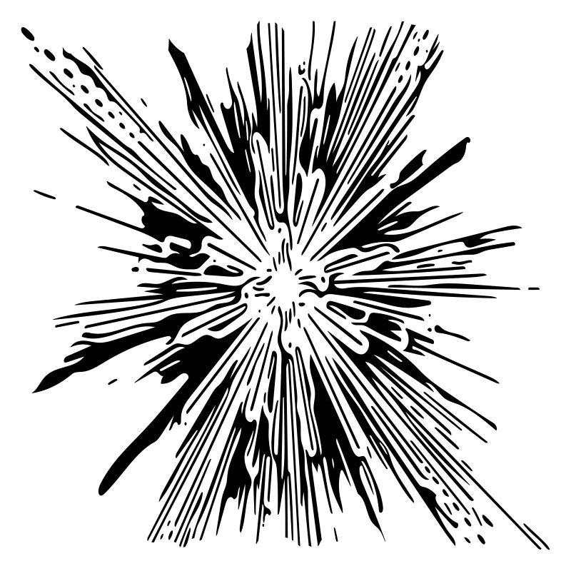 Explosion - Vintage Vector Lignes