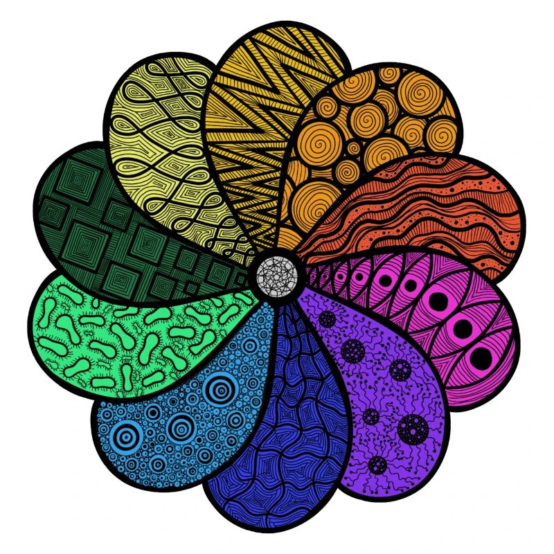Blume Zentangle Style