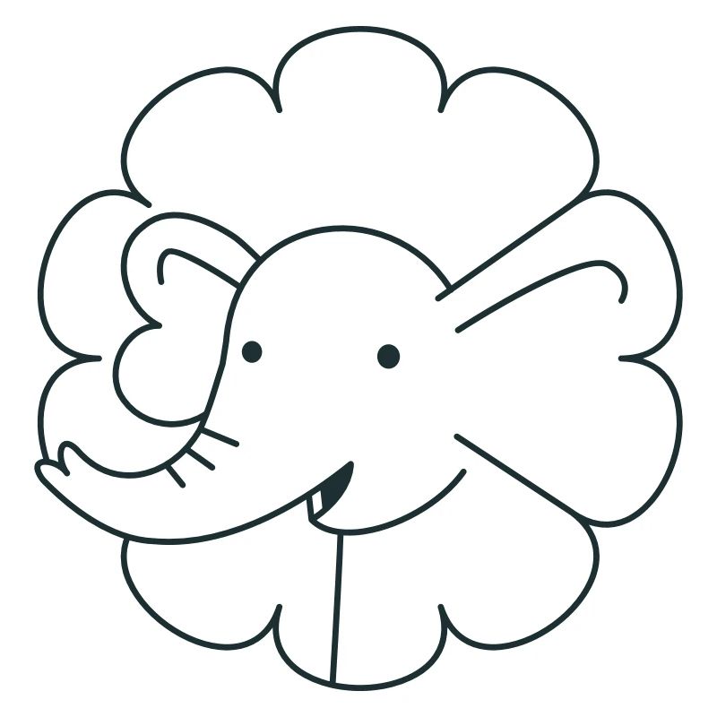 Hübscher Blumenelefant