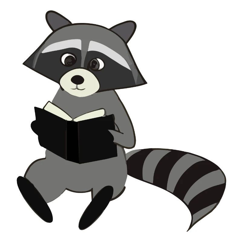 Waschbär liest Buch Geschenkidee