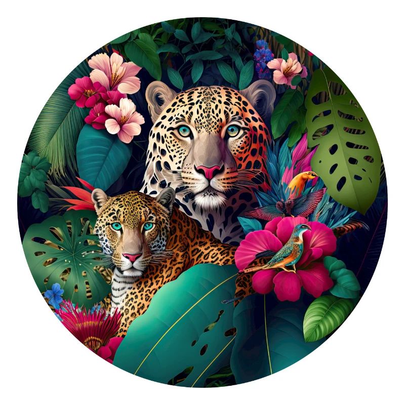 Leopard Dschungel Blumen