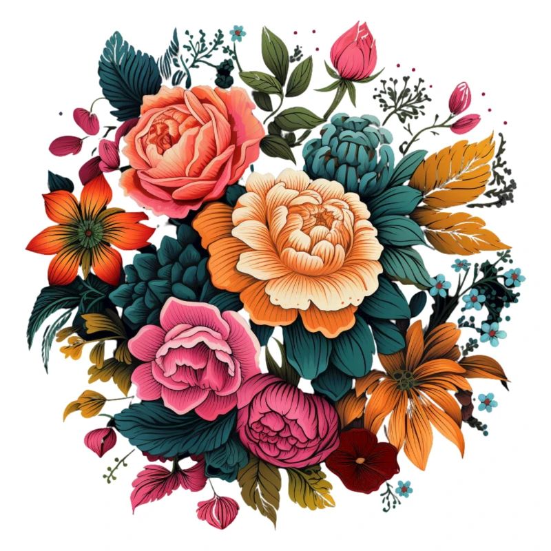 T-Shirts with a psychedelic flower pattern