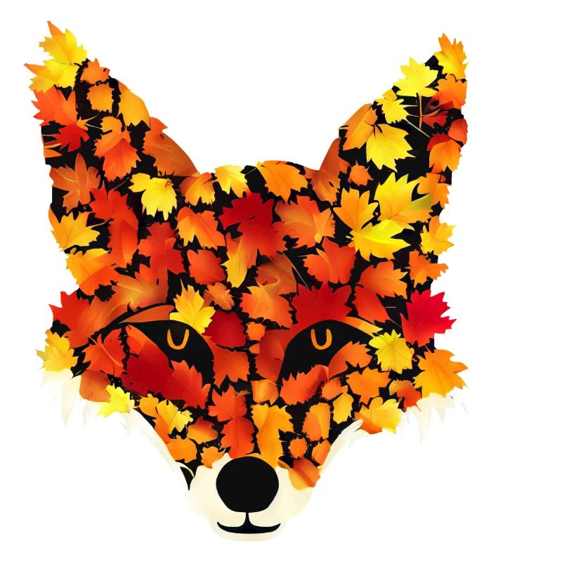 Fuchs aus Herbstblättern