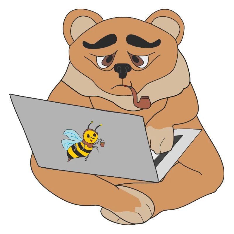 Bär mit Laptop