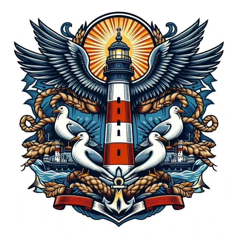 Lighthouse with seagulls
