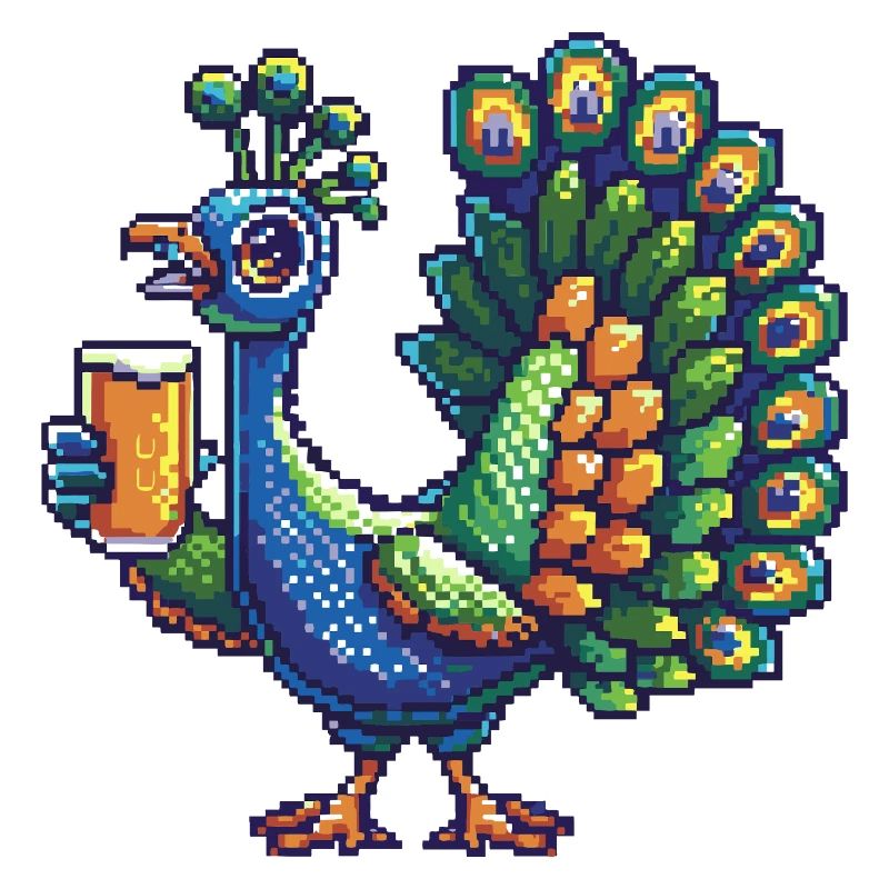 Bière Peacock Bird Pixel