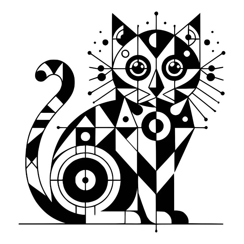 Conception de lignes géométriques de chat