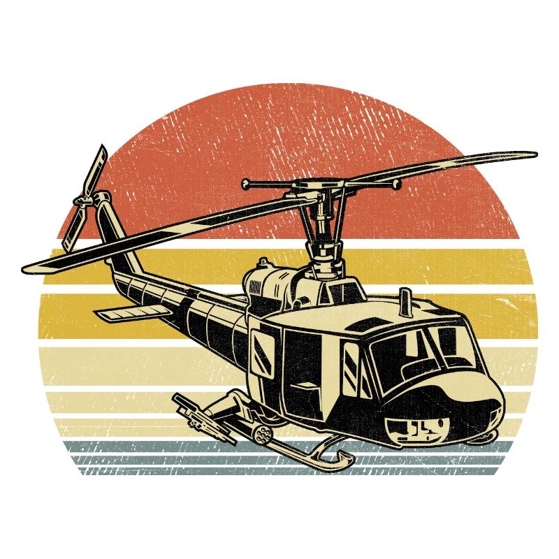 Retro Helicopter Aviator Pilot Chopper Helicopters