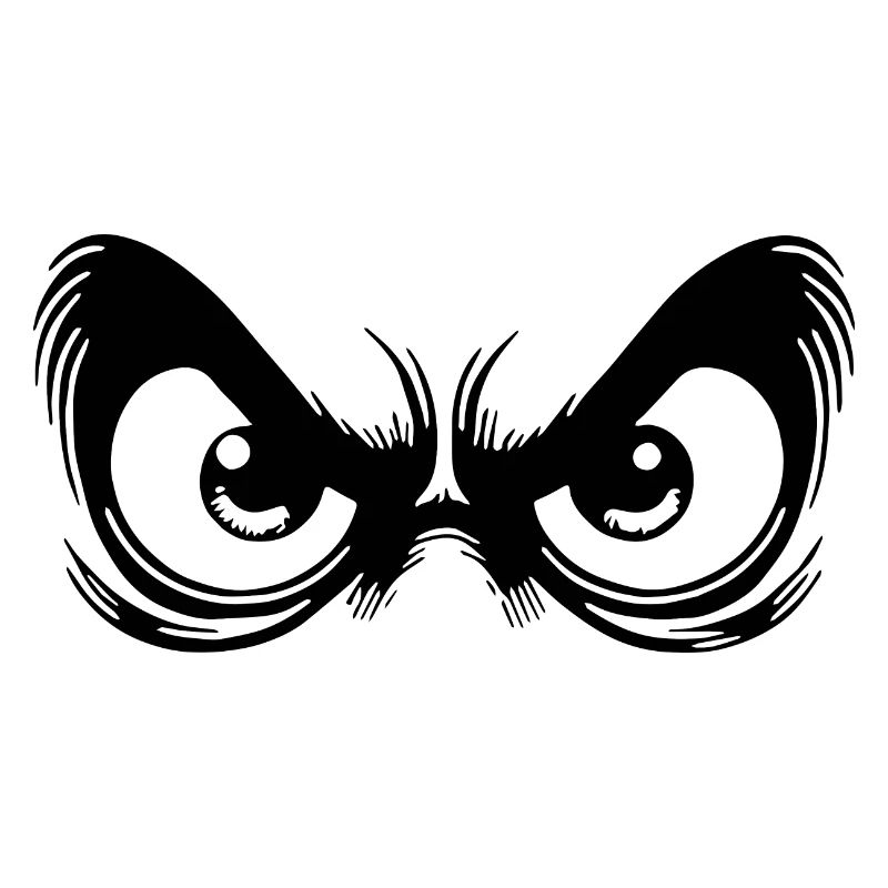 Angry eyes with fixed gaze