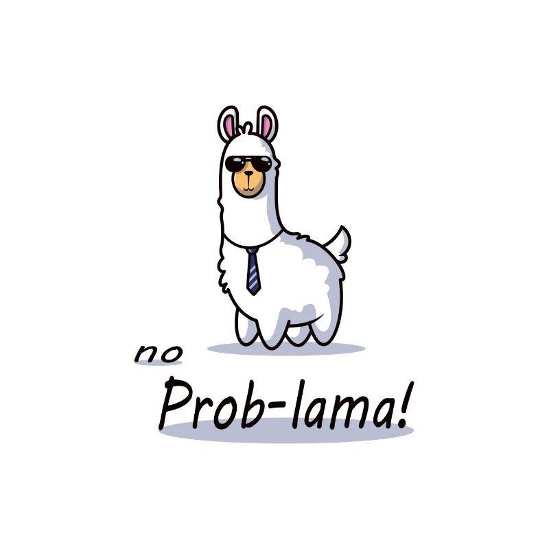 conception de dessin animé drôle de lama no prob lama
