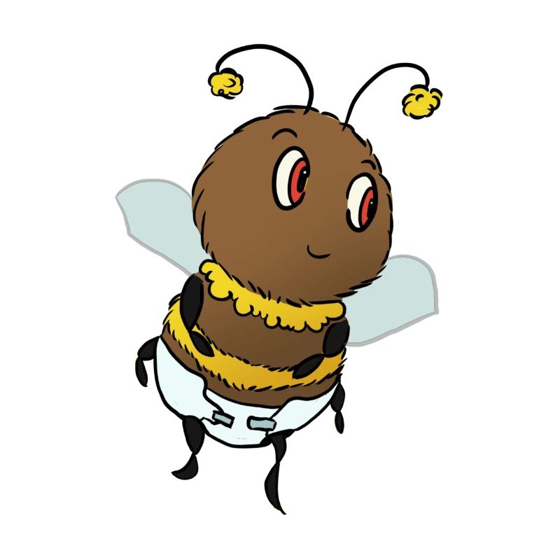 Bébé bourdon avec couche