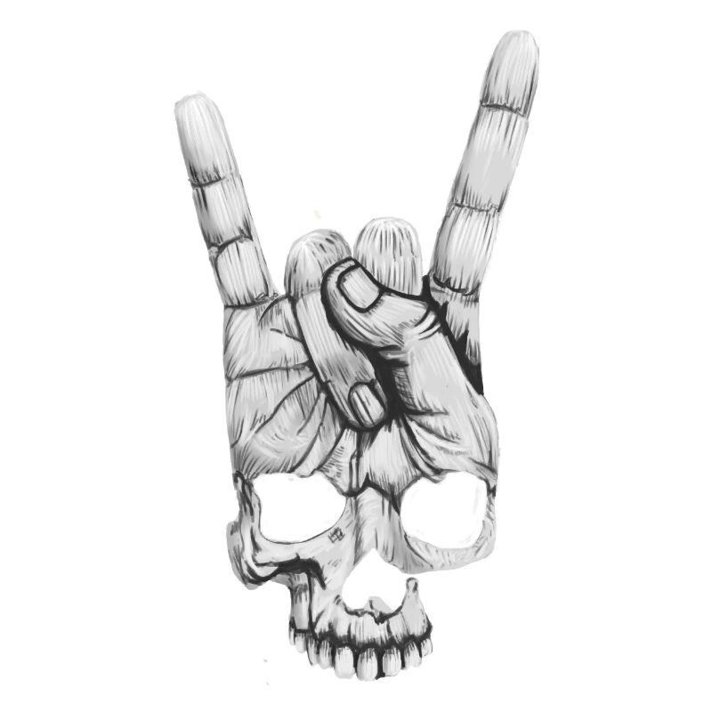 Rock On Hand-Skull