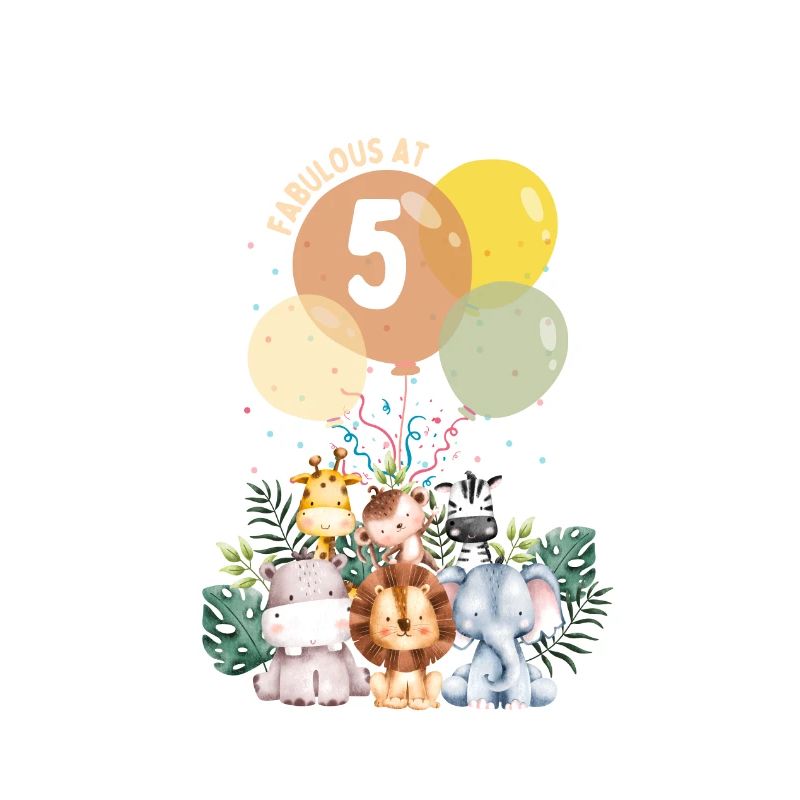 Fabuleuse jungle d’anniversaire d’animaux cinq ans