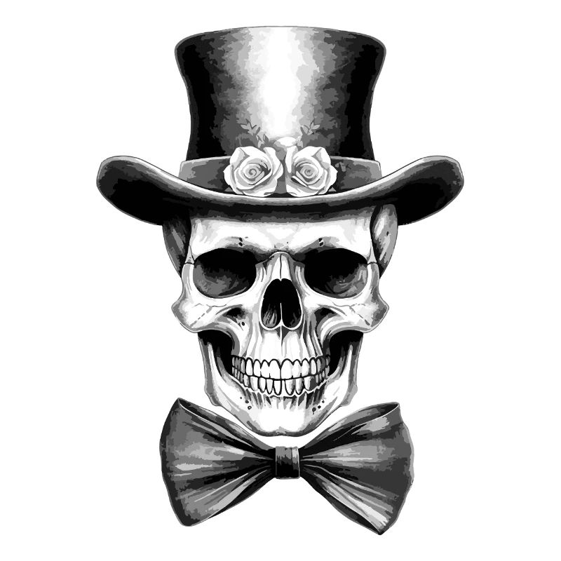 Skull Top Hat Bow Tie Bachelor Party Skull