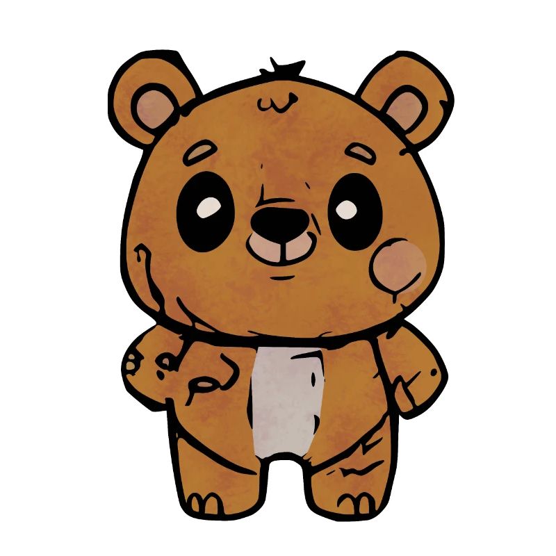 Cartoon Bear With Friendly Expression