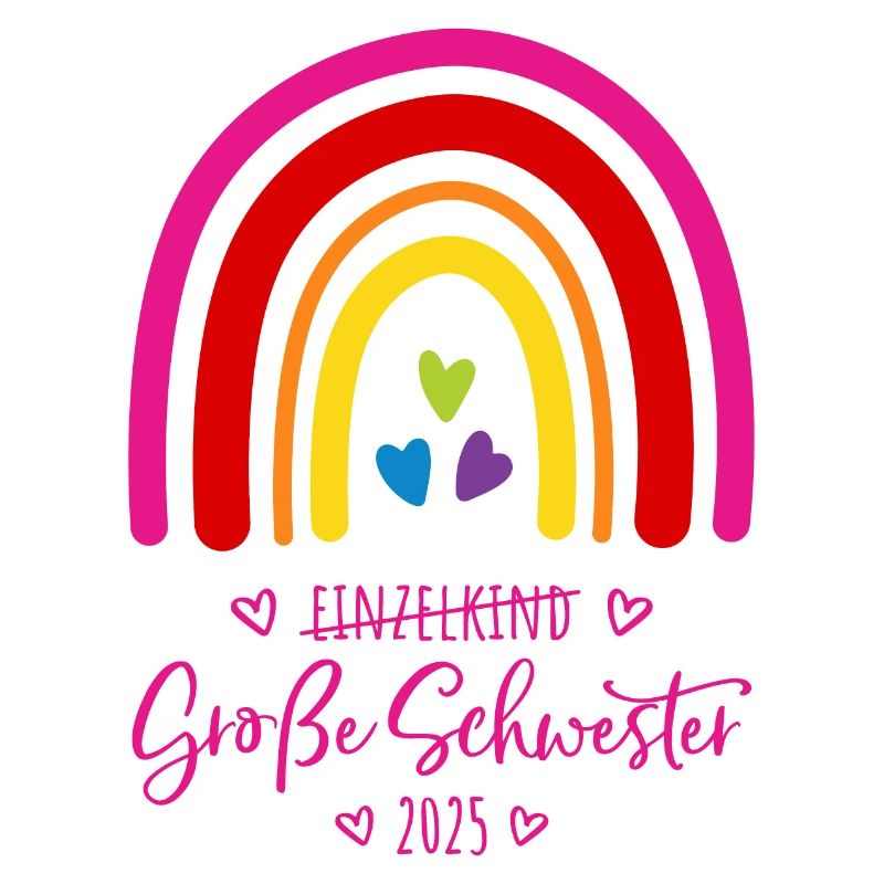 Boho Regenbogen Einzelkind Große Schwester 2025