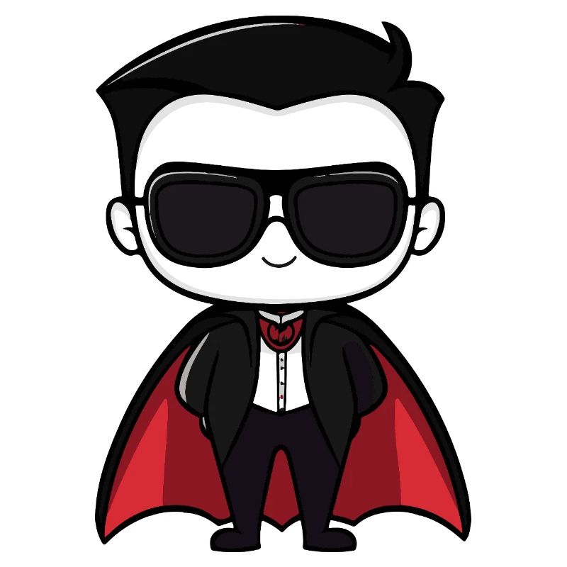 Conception de dessin animé de héros vampirique