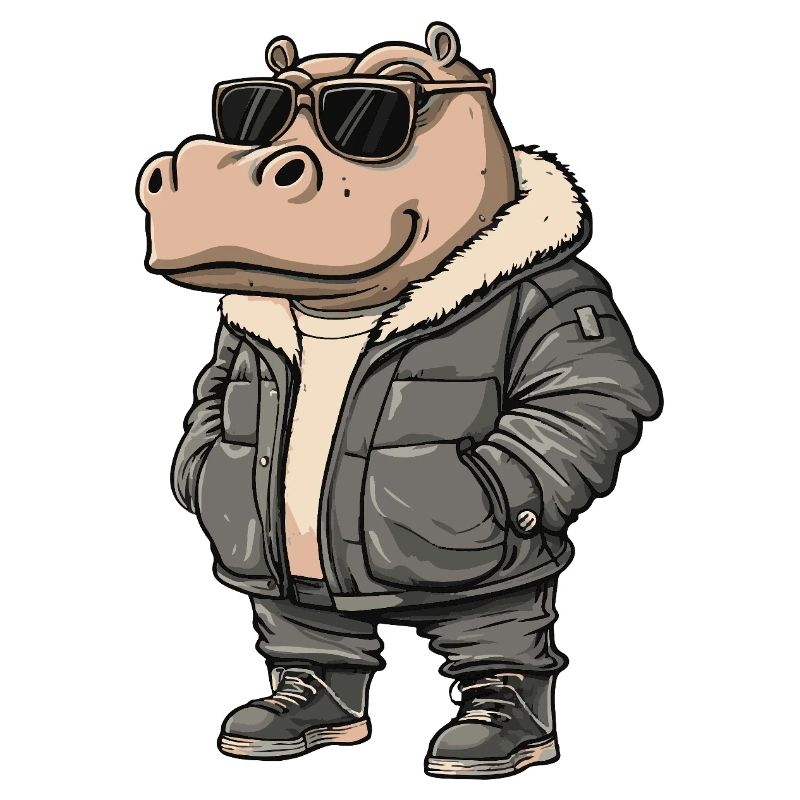 Nilpferd Cool Winter