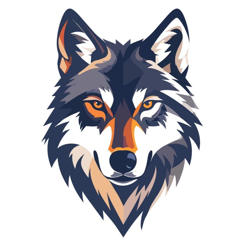 Wolf Head Illustration Strong Cool Wolf Motif