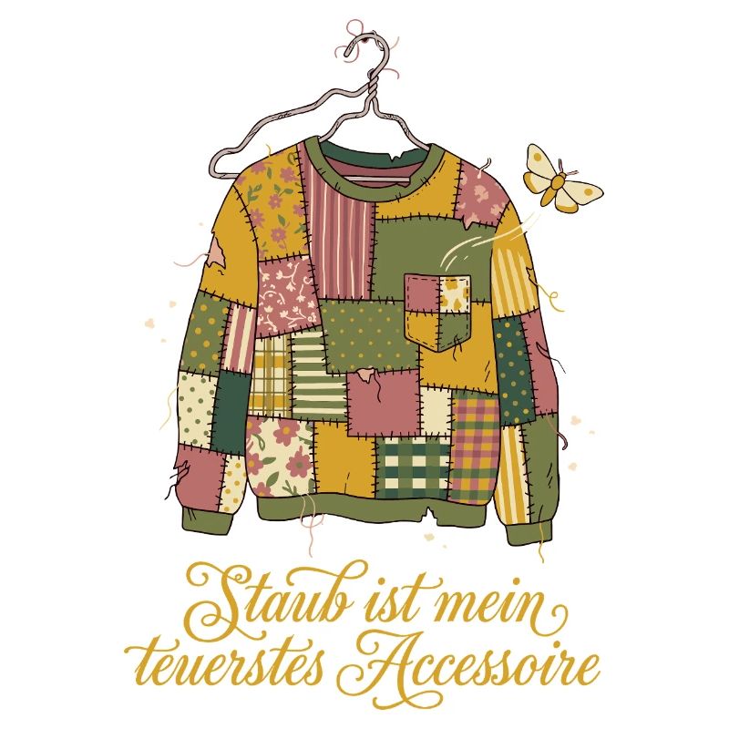Vintage Upcycling, Motten Pullover